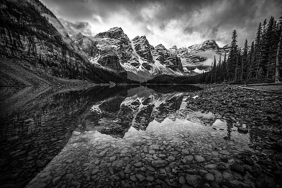 Moraine Lake - B&W